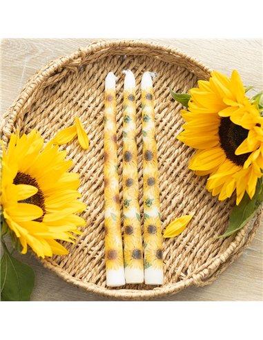 Set of 3 Sunflower Taper Candles SW_52625
