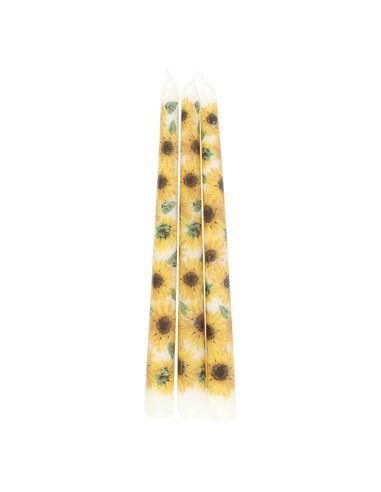 Set of 3 Sunflower Taper Candles SW_52625