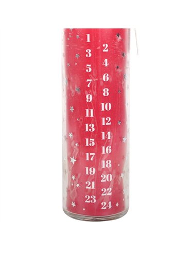 Red Vanilla Advent Tube Candle TD_59924