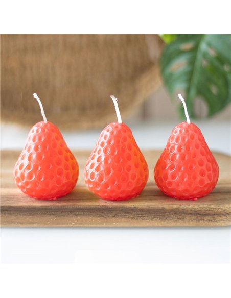 Set of 3 Strawberry Shaped Candles TF_70625 - pic 135856 | FastDaddyshop