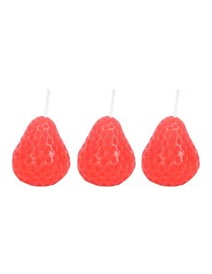 Set of 3 Strawberry Shaped Candles TF_70625