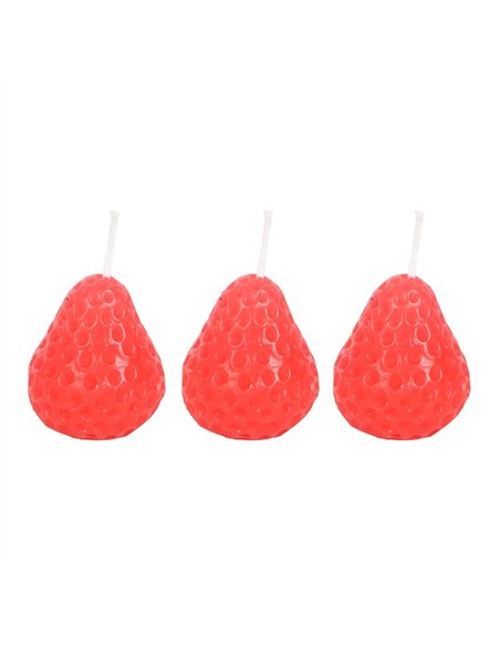 Set of 3 Strawberry Shaped Candles TF_70625 - pic 135857 | FastDaddyshop