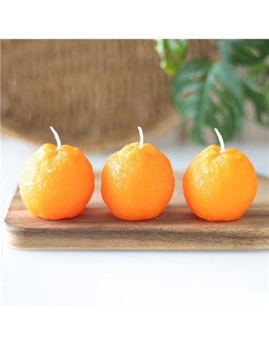 Set of 3 Orange Shaped Candles TF_70725