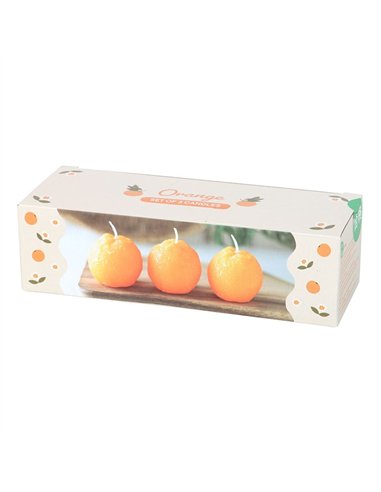 Set of 3 Orange Shaped Candles TF_70725