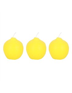 Set of 3 Lemon Shaped Candles TF_70825
