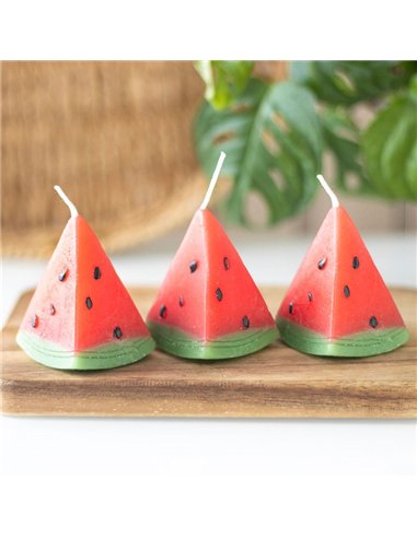 Set of 3 Watermelon Shaped Candles TF_70925