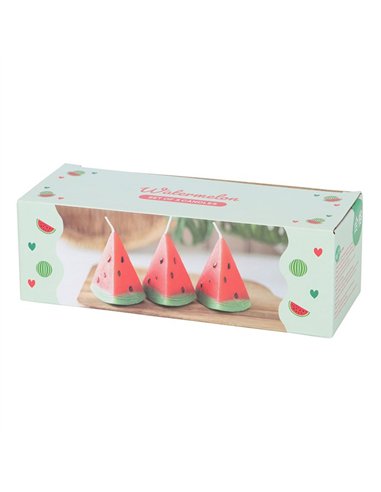 Set of 3 Watermelon Shaped Candles TF_70925