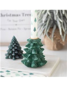 Green Fir Tree Candle Holder with Taper Candle WO_16226 2