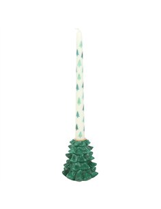 Green Fir Tree Candle Holder with Taper Candle WO_16226