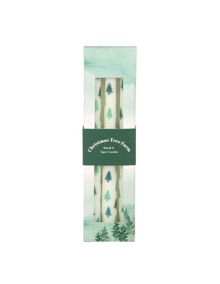 Set of 3 White Fir Tree Taper Candles WO_16326 - pic 135972 | FastDaddyshop