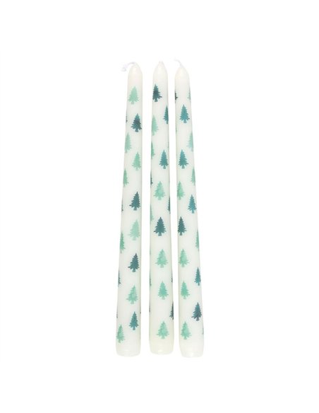 Set of 3 White Fir Tree Taper Candles WO_16326 - pic 135973 | FastDaddyshop
