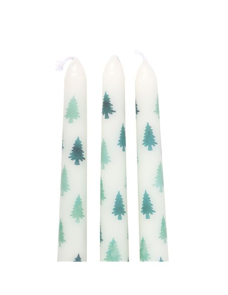 Set of 3 White Fir Tree Taper Candles WO_16326 - pic 135974 | FastDaddyshop