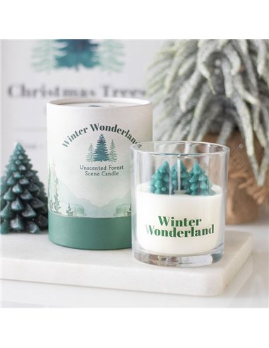 Winter Wonderland Candle with Tree Scene WO_16626