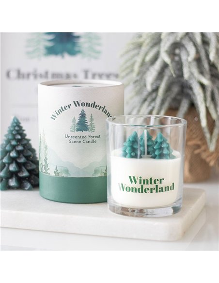Winter Wonderland Candle with Tree Scene WO_16626 - pic 135982 | FastDaddyshop