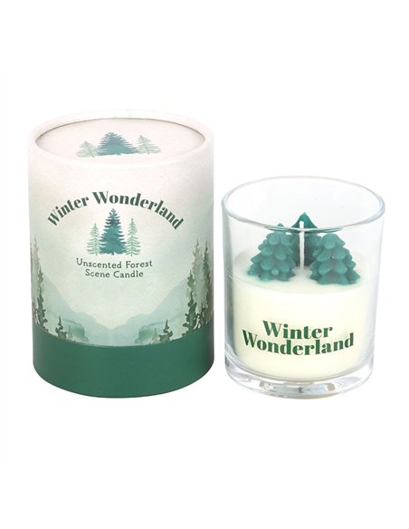 Winter Wonderland Candle with Tree Scene WO_16626 - pic 135983 | FastDaddyshop