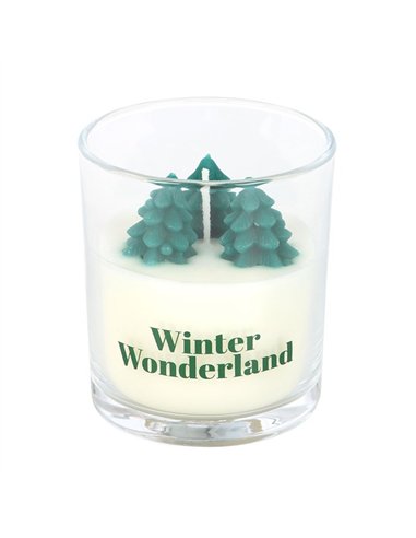 Winter Wonderland Candle with Tree Scene WO_16626