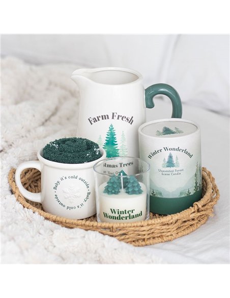 Winter Wonderland Candle with Tree Scene WO_16626 - pic 135987 | FastDaddyshop