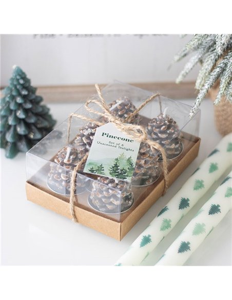 Set of 6 Pinecone Tealight Candles WO_16826 - pic 135992 | FastDaddyshop