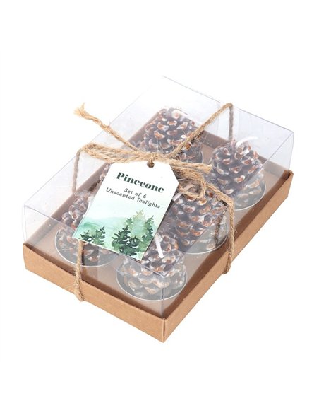 Set of 6 Pinecone Tealight Candles WO_16826 - pic 135993 | FastDaddyshop