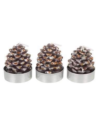 Set of 6 Pinecone Tealight Candles WO_16826