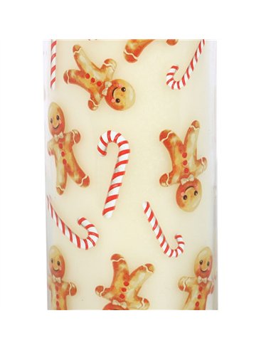 Candy Cane Warm Gingerbread Tube Candle WS_19126