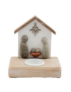 Pebble Nativity Tealight Candle Holder XMN3308