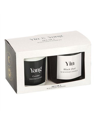 Set of 2 Yin Yang Black Oud and Coconut Candles YY_05025