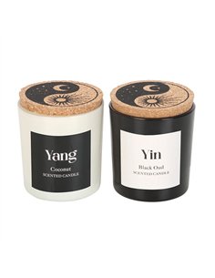 Set of 2 Yin Yang Black Oud and Coconut Candles YY_05025