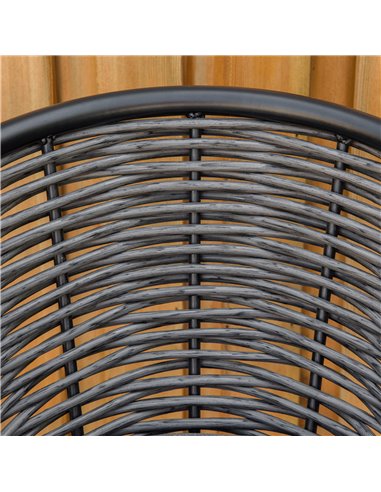 Outsunny Rattan Bistro Set 2-Seater Wicker Garden Furniture Round Table for Patio and Balcony w/ Cushions, Grey