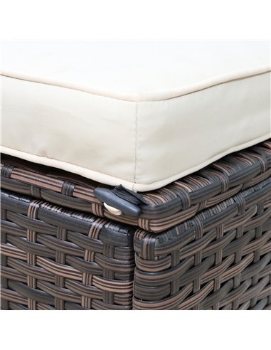 Outsunny Rattan Garden Furniture Outdoor Patio 4 Seater Corner Sofa and Coffee Table Set Footstool with Thick Cushions Brown