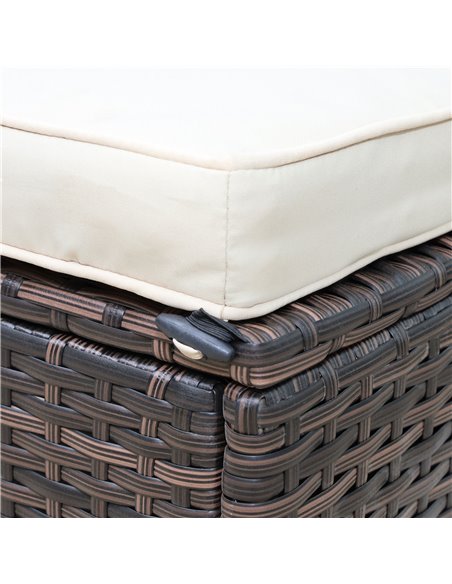 Outsunny Rattan Garden Furniture Outdoor Patio 4 Seater Corner Sofa and Coffee Table Set Footstool with Thick Cushions Brown - pic 13615 | FastDaddyshop