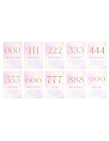 Angel Number Affirmation Cards with Wooden Stand UN_44024