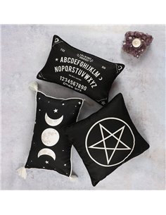 Small Rectangular Black and White Talking Board Cushion FI_32338 2