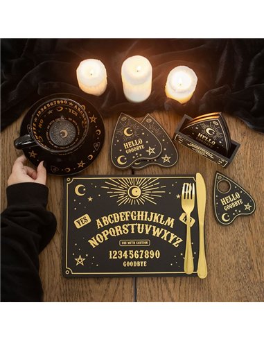 Black Talking Board Placemat and Coaster Set SM_23525