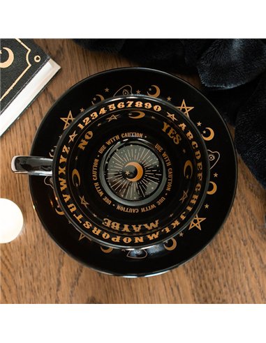 Black Talking Board Teacup and Saucer SM_23825