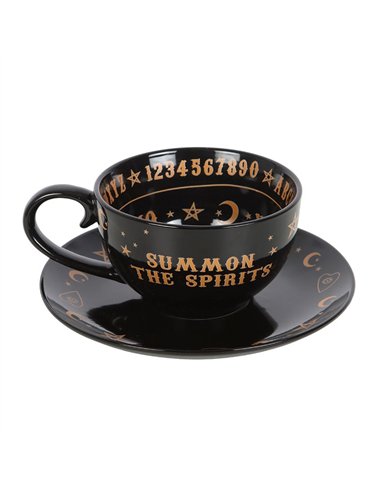 Black Talking Board Teacup and Saucer SM_23825