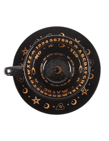 Black Talking Board Teacup and Saucer SM_23825