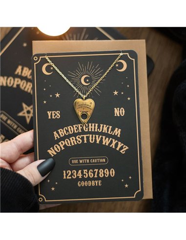 Talking Board Planchette Necklace Greeting Card SM_24425