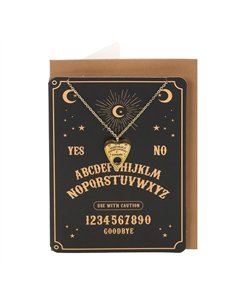 Talking Board Planchette Necklace Greeting Card SM_24425