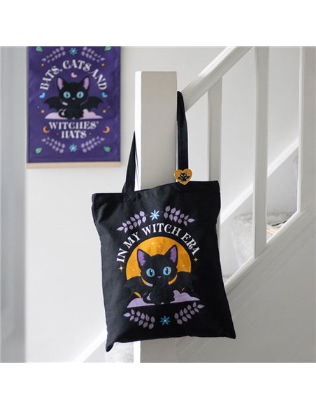 In My Witch Era Bat Cat Polycotton Tote Bag with Enamel Pin CU_20626 - pic 136469 | FastDaddyshop