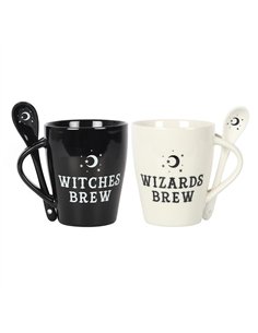 Witch and Wizard Couples Mug and Spoon Set FI_46131