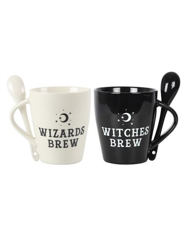 Witch and Wizard Couples Mug and Spoon Set FI_46131