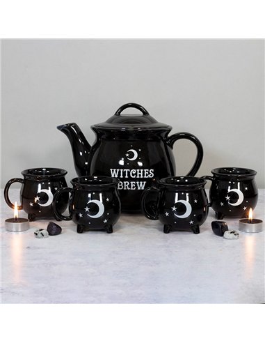 Witches Brew Ceramic Cauldron Tea Set FI_50530