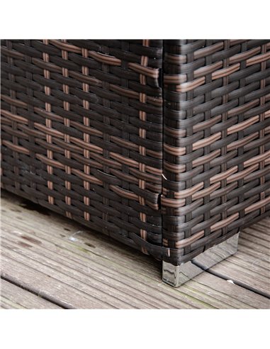Outsunny Rattan Recliner Lounger Garden Furniture Sun Lounger Recliner Bed Chair Reclining Patio Wicker Brown