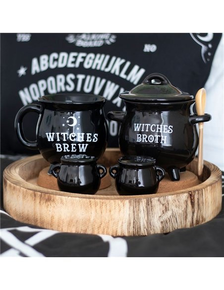 Witches Broth Cauldron Soup Bowl with Broom Spoon FI_58538 - pic 136599 | FastDaddyshop