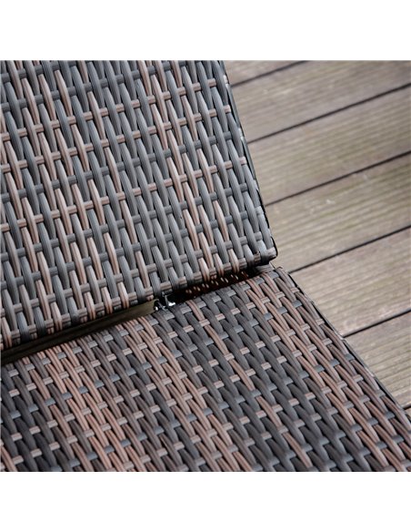 Outsunny Rattan Recliner Lounger Garden Furniture Sun Lounger Recliner Bed Chair Reclining Patio Wicker Brown - pic 13660 | FastDaddyshop