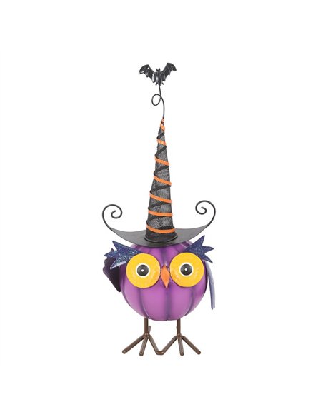 Purple Metal Owl Ornament with Witch Hat HA_45526 - pic 136628 | FastDaddyshop