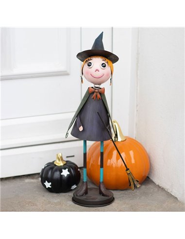 Metal Witch Ornament with Broom HA_45726