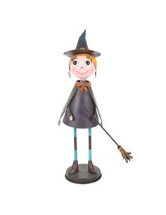 Metal Witch Ornament with Broom HA_45726