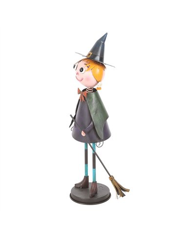 Metal Witch Ornament with Broom HA_45726
